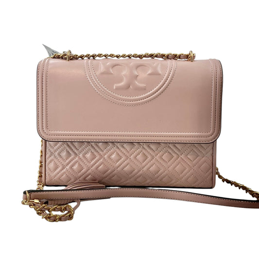 Tory Burch Fleming Medium Quilted Leather Flap Crossbody Purse - Light Pink