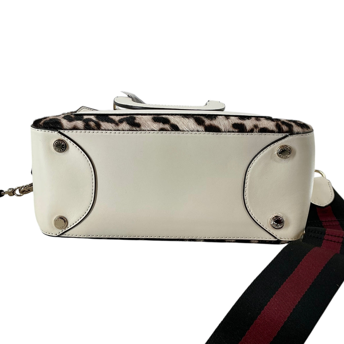 Henri Bendel New York Leopard Print Calf Hair & Leather Satchel Crossbody Bag