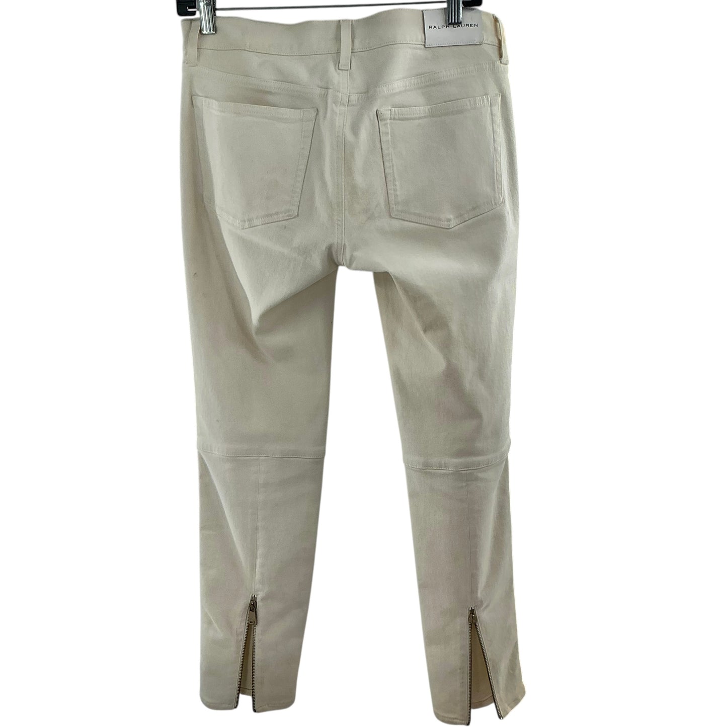 Ralph Lauren Women's Cream Moto Skinny Jeans
