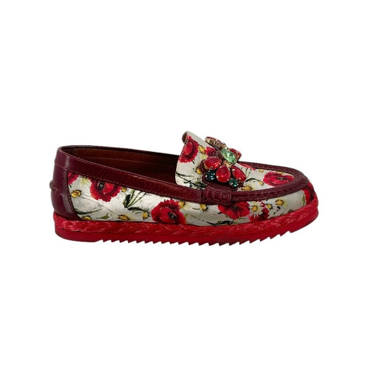 Dolce & Gabbana Palermo Crystal Embellished Floral Brocade Loafers