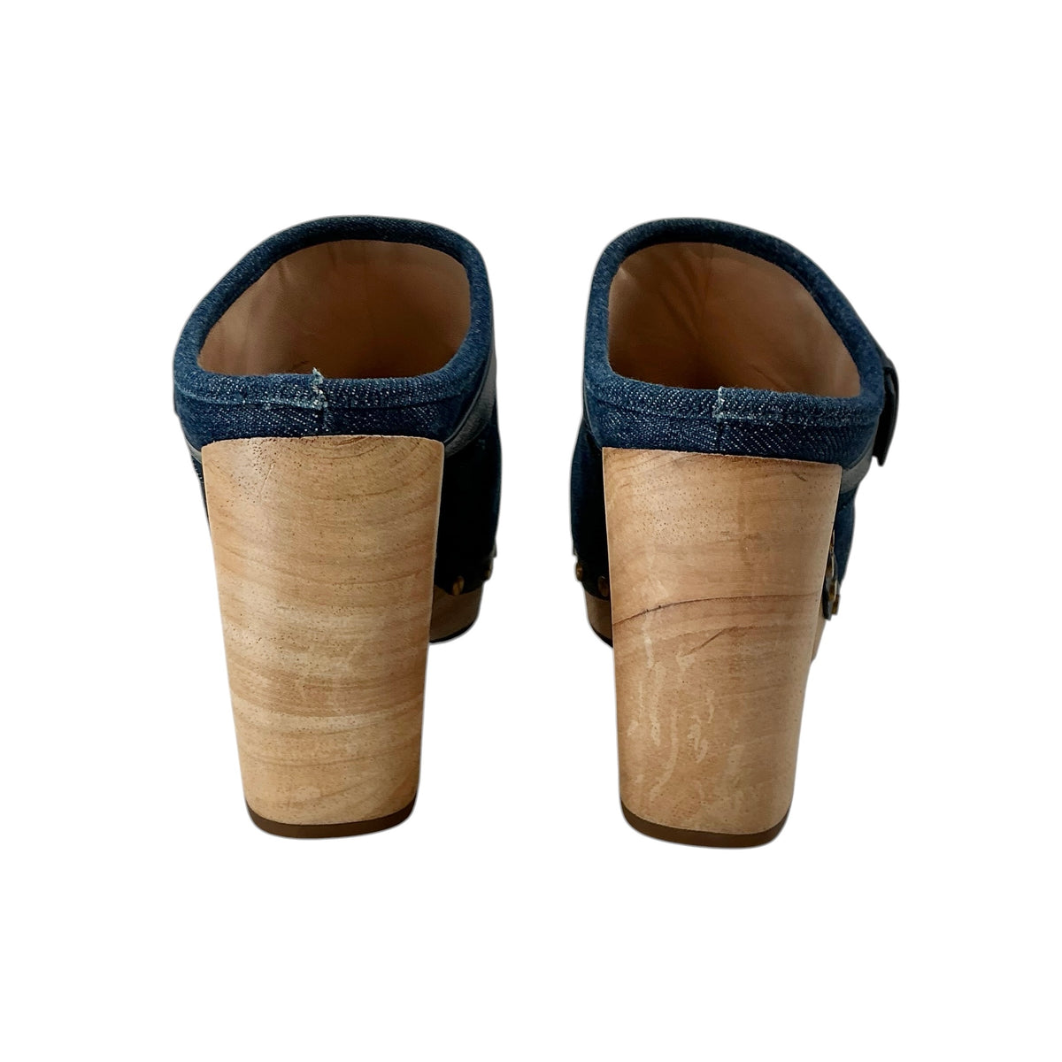 Veronica Beard Dacey Denim Buckle Clogs