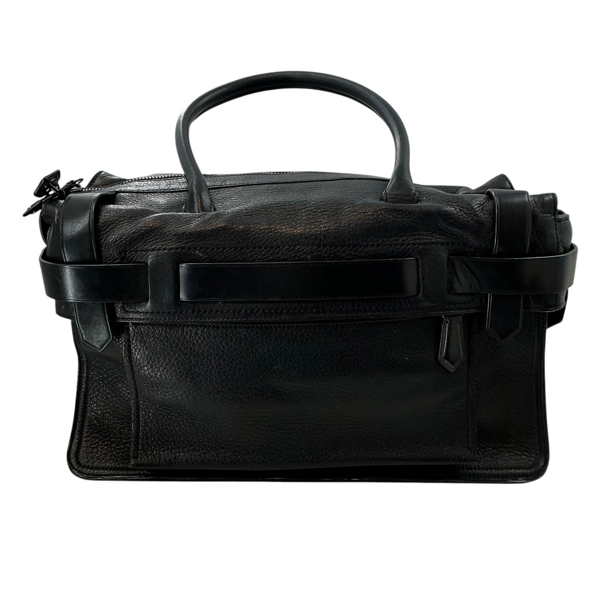 Reed Krakoff Black Pebbled Leather Boxer Doctor Bag Satchel