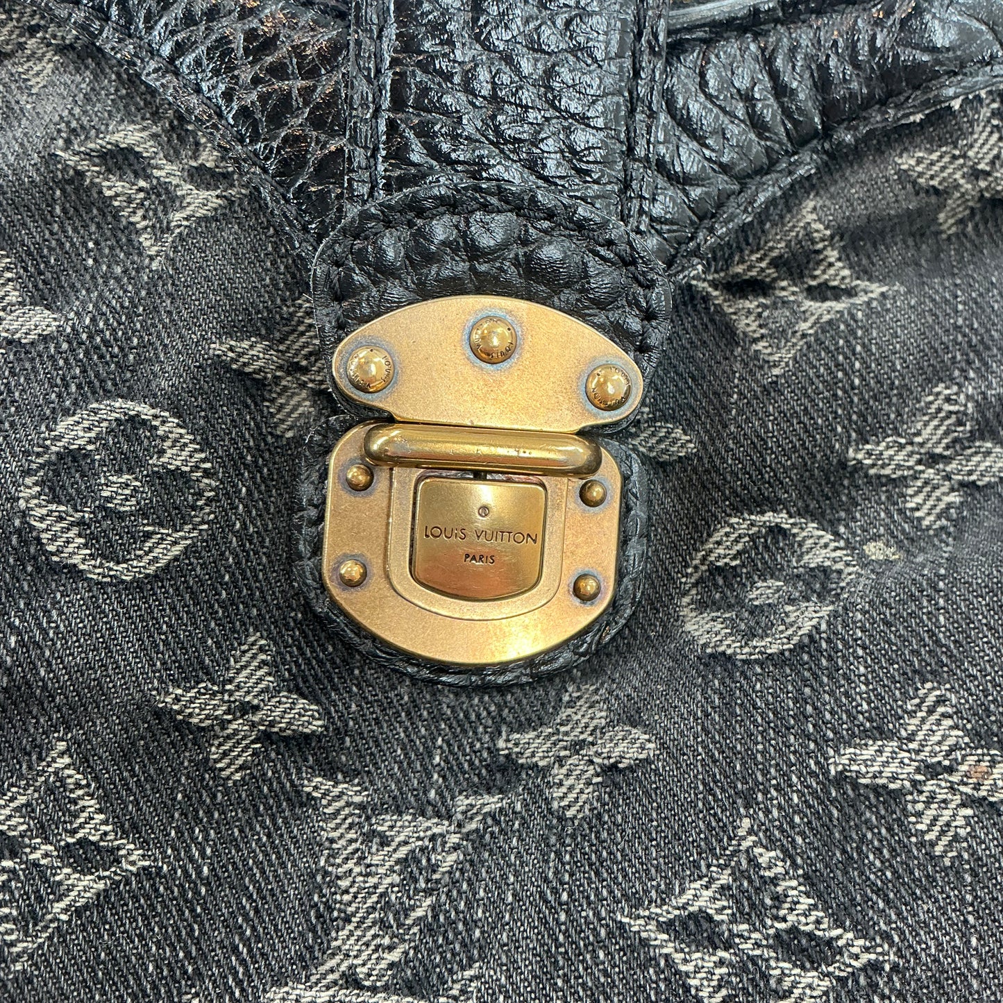 Louis Vuitton Noir Monogram Denim Shoulder Bag