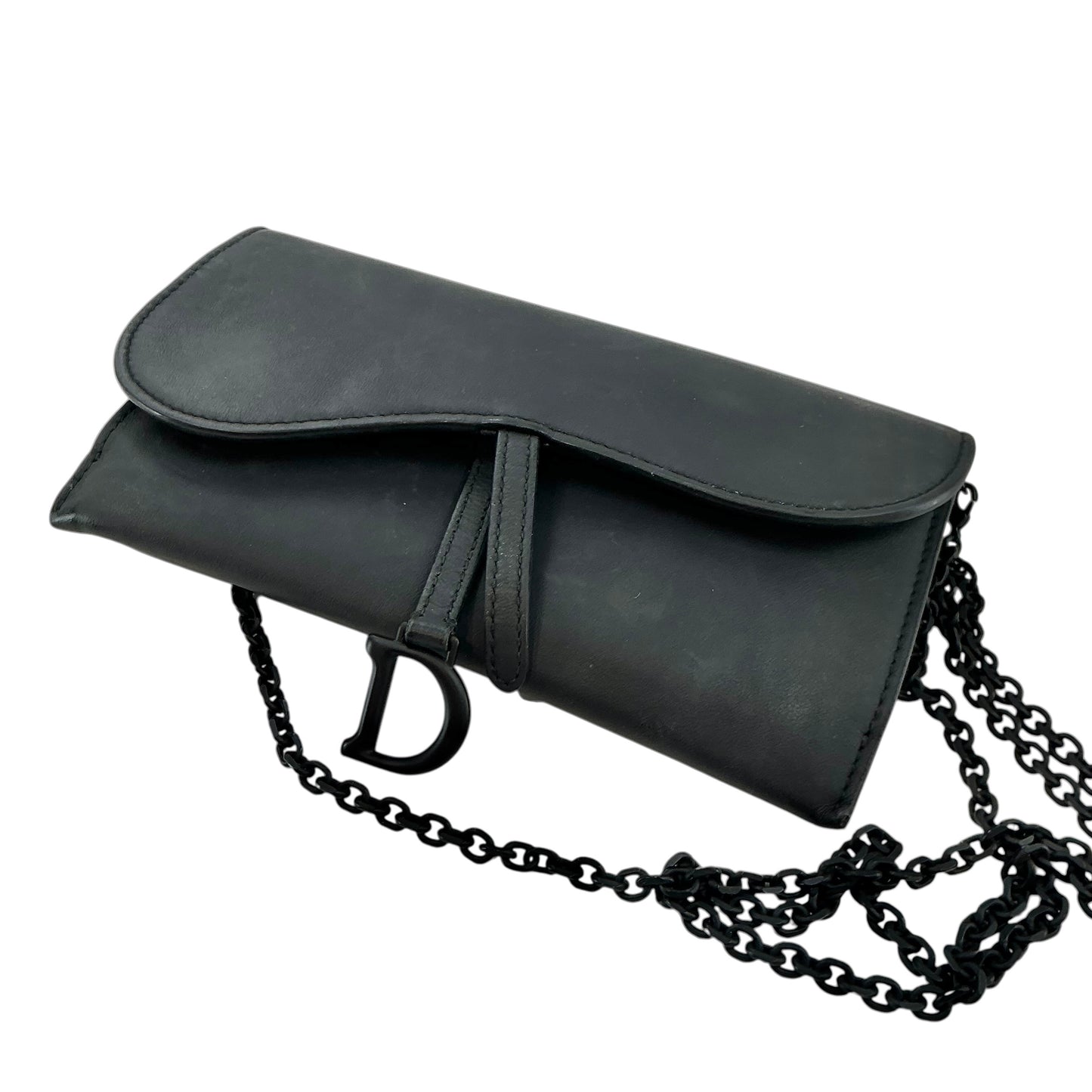 Dior Ultra Matte Calfskin Saddle Wallet on Chain