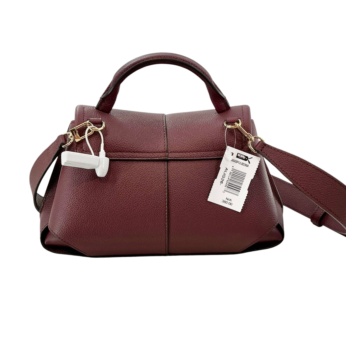 Polène Mokki Bag - Black Cherry Grained Calf Leather Satchel / Crossbody