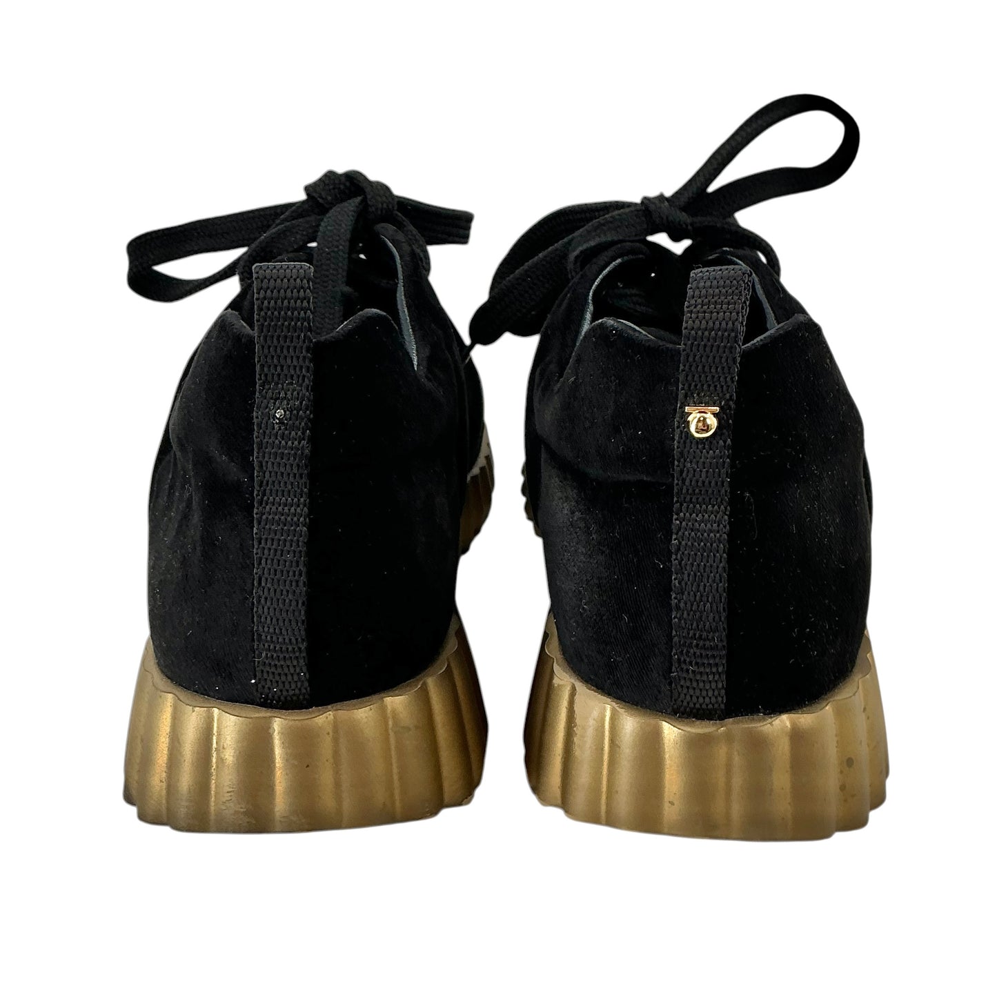 Salvatore Ferragamo "Massa" Black Velvet Wave Sole Sneakers