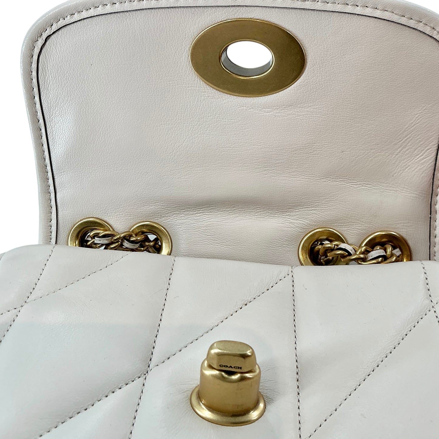 COACH Pillow Madison Shoulder Bag 18 With Quilting in Chalk