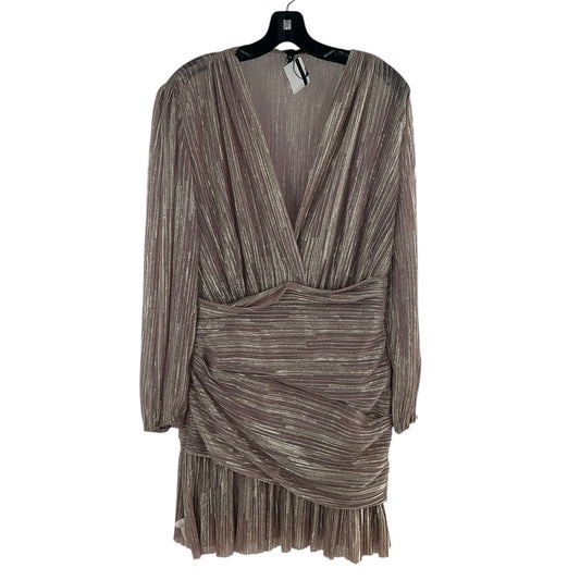 Maje Shimmering Plissé Metallic Ruched Mini Dress