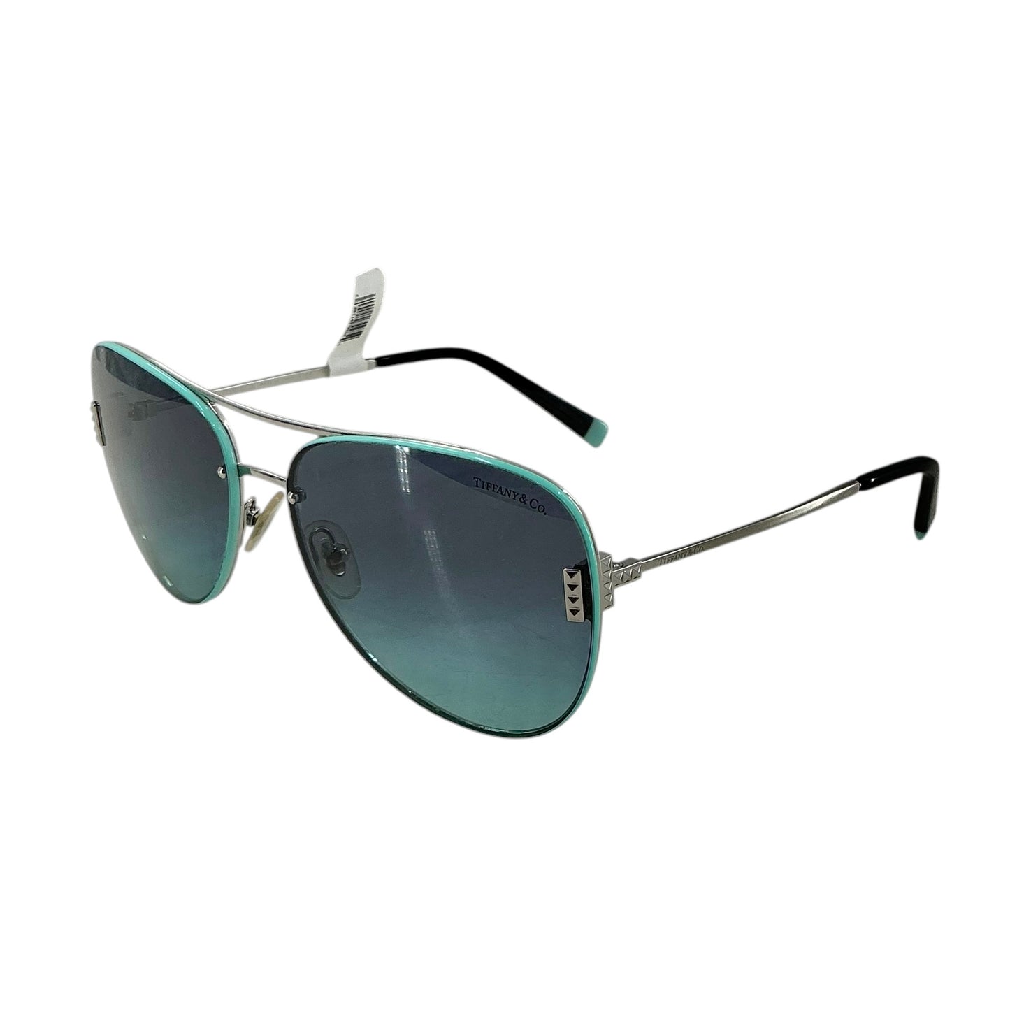 Tiffany & Co. TF3066 Silver Aviator Sunglasses with Azure Gradient Blue Lenses