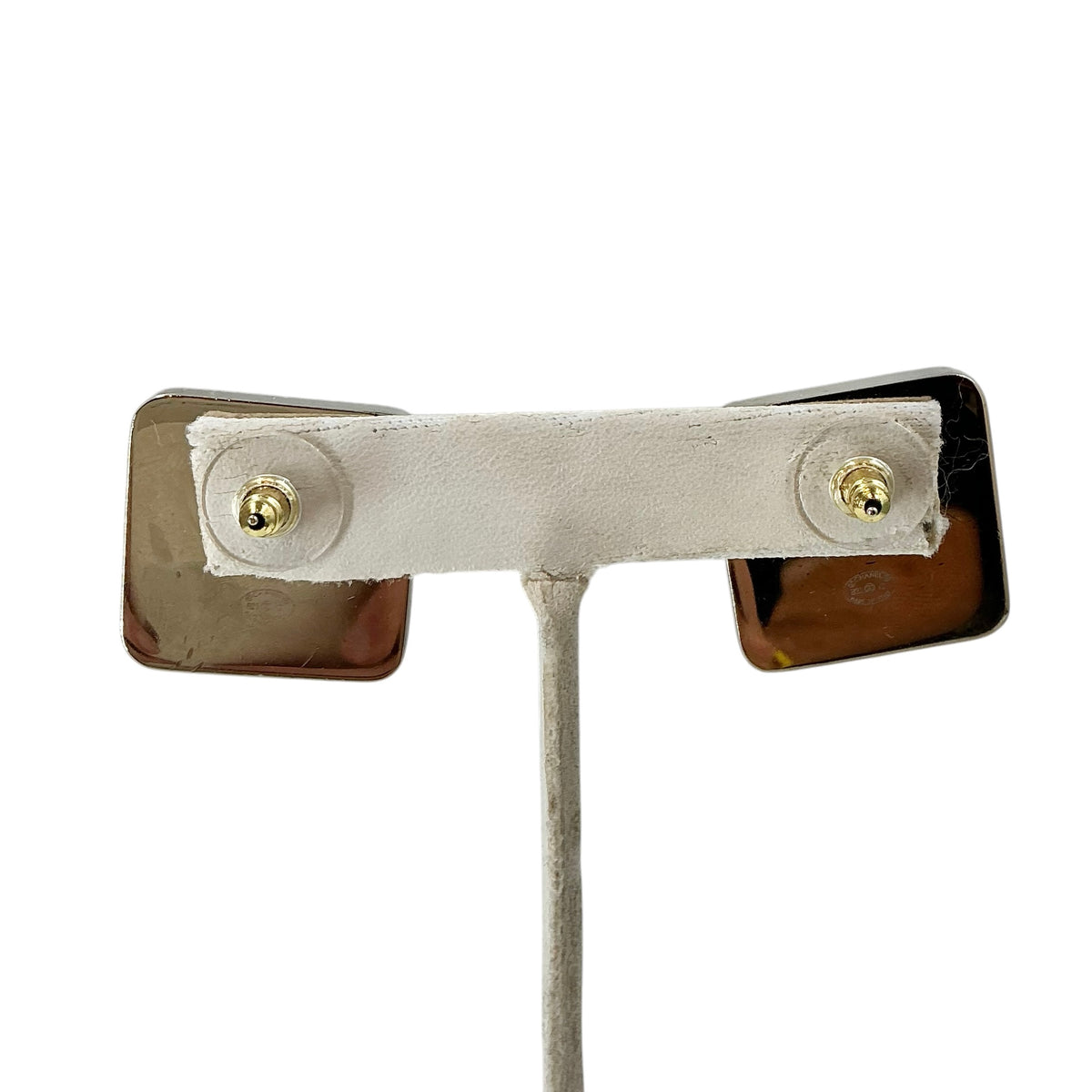 Chanel Square CC Logo Geometric Mod Enamel Statement Studs