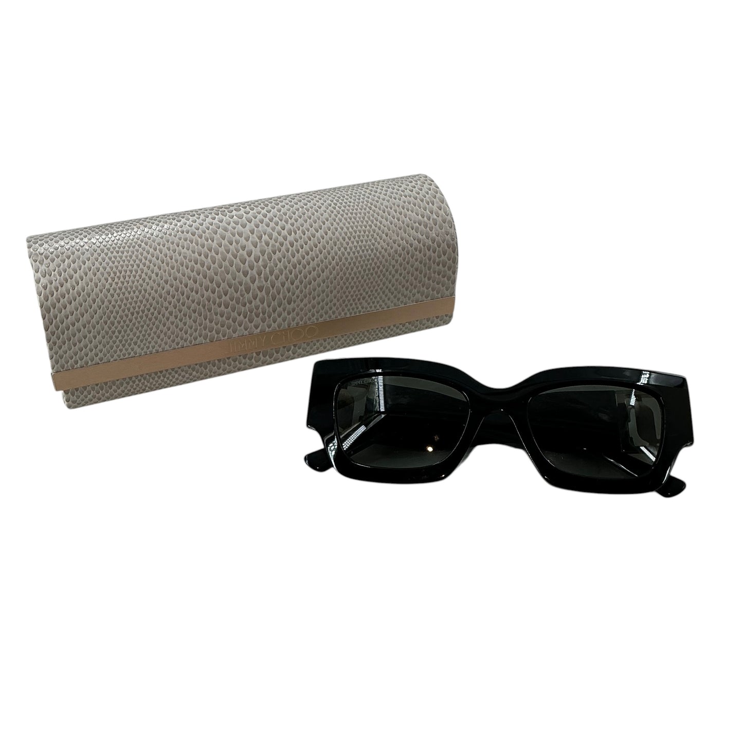 Jimmy Choo NENA/S Black & Gold Rectangular Sunglasses