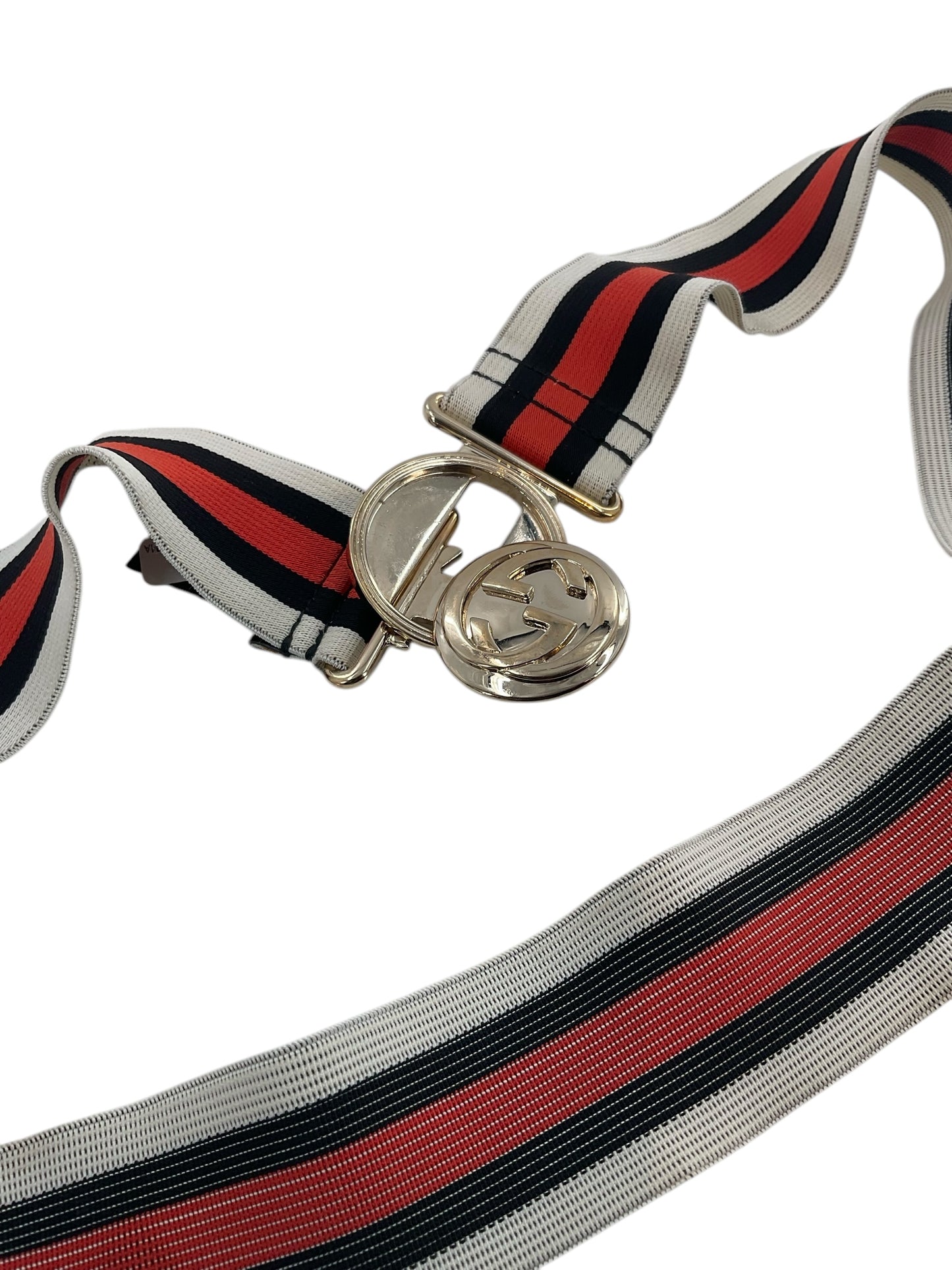 Gucci Tri-Color Web Elastic Interlocking G Belt