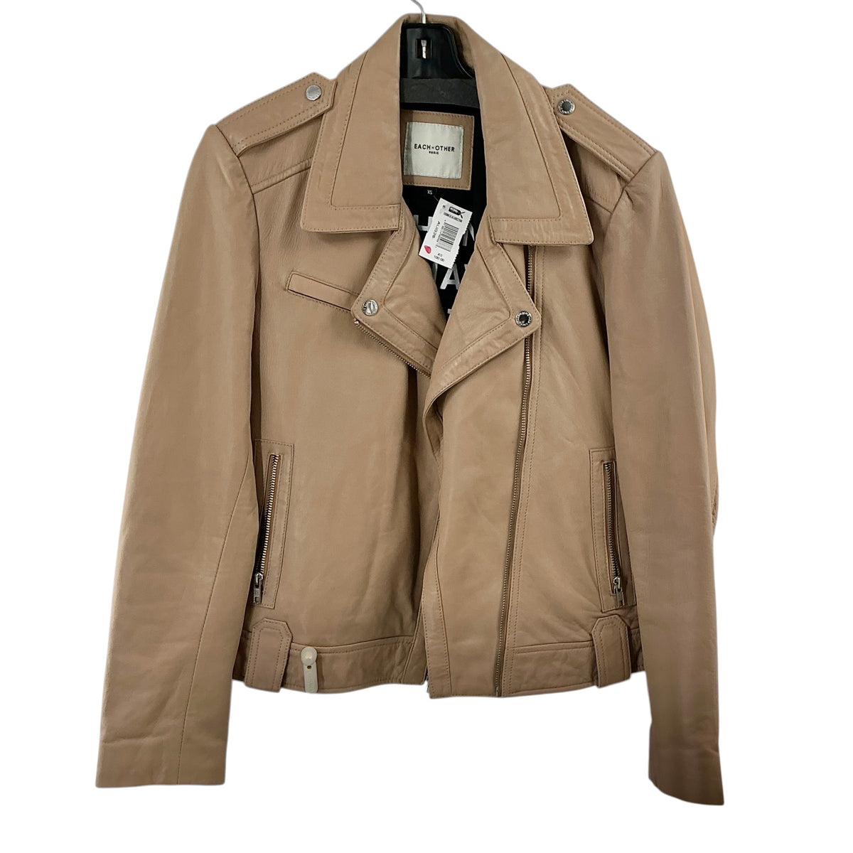 EACH X OTHER Paris Tan Leather Moto Jacket