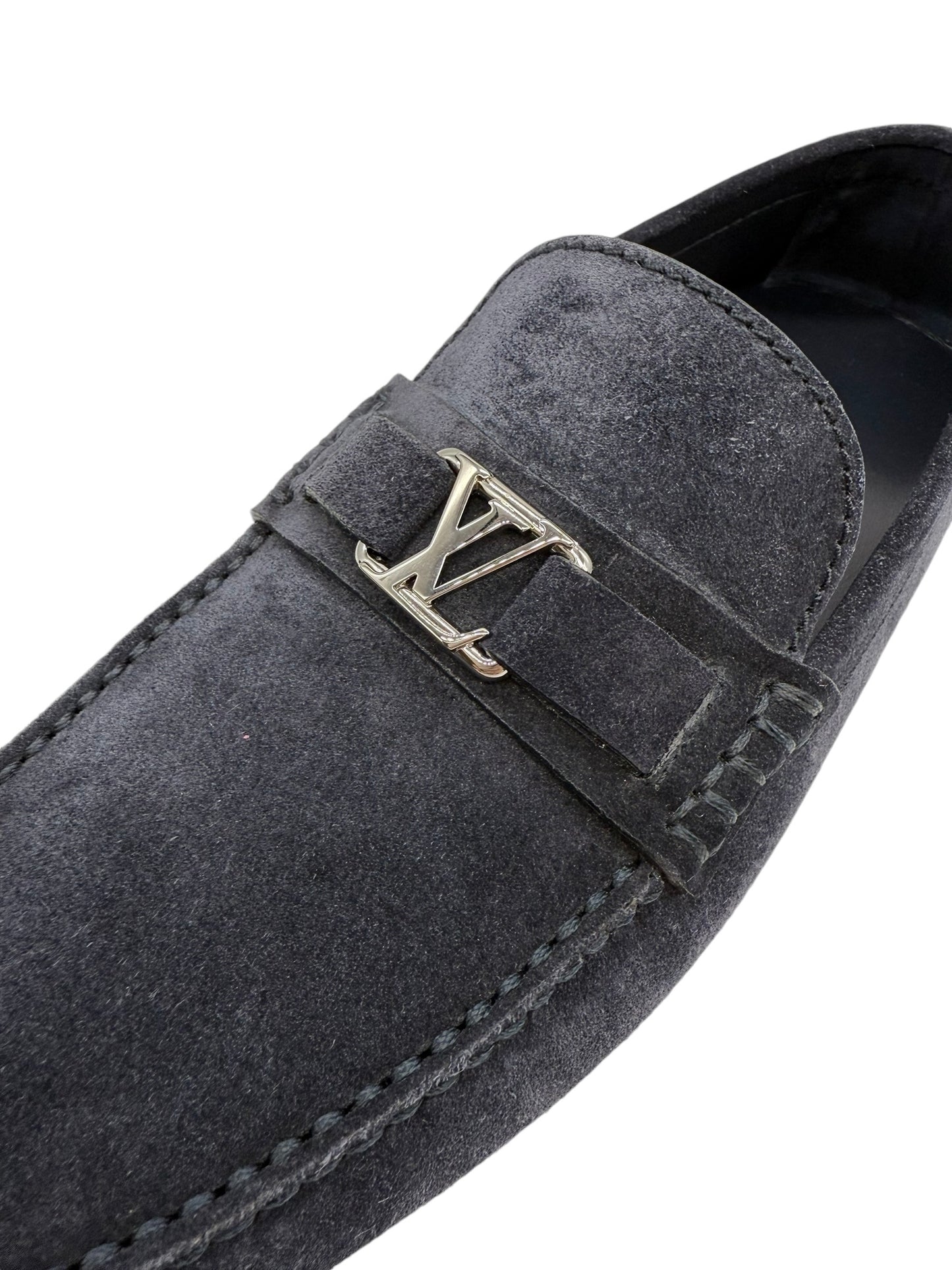 Louis Vuitton Blue Suede Moccasin Loafers