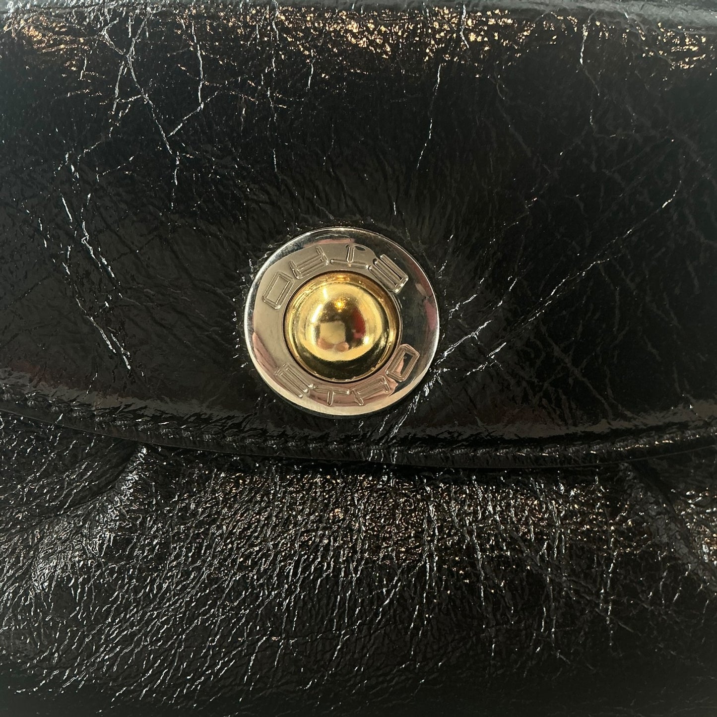 Etro Black Chic Patent Leather Hobo Shoulder Bag
