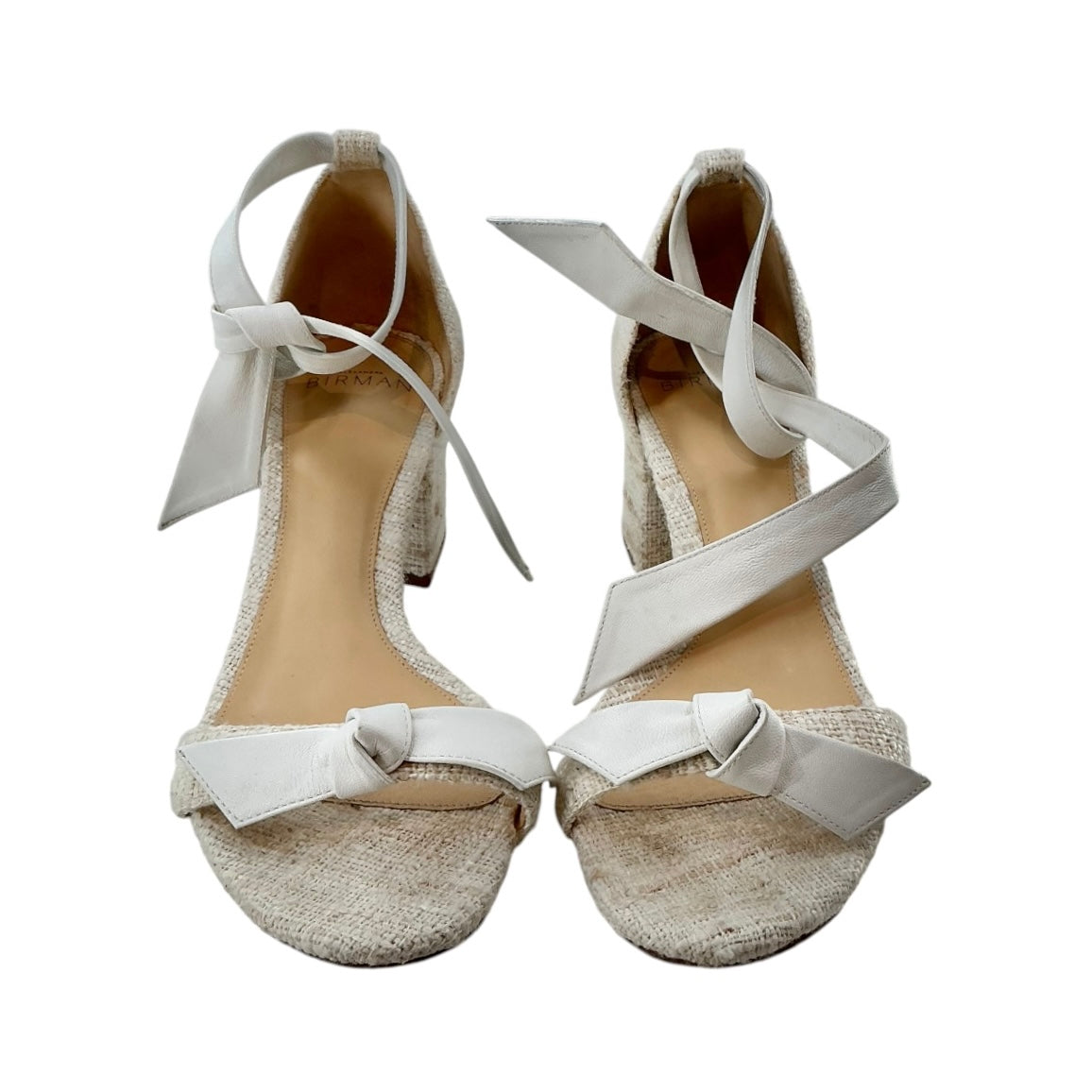 Alexandre Birman Tweed & Leather Clarita Block Heel Sandals
