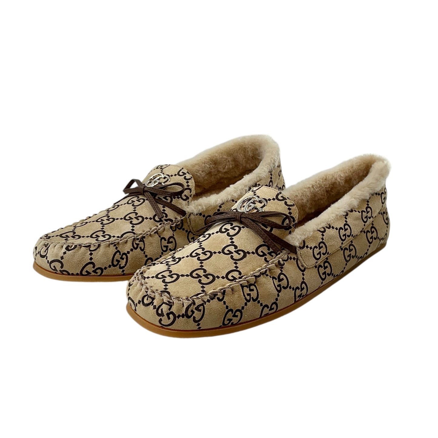 Gucci GG Suede Driver Loafer with Merino Wool Lining