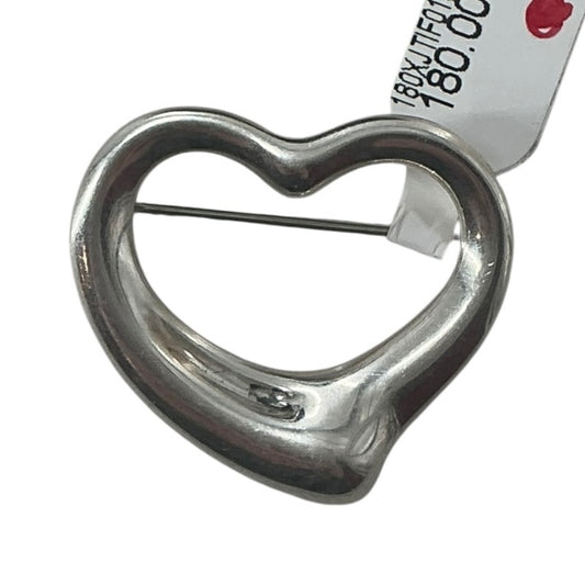 Tiffany & Co. Elsa Peretti Sterling Silver Open Heart Brooch Pin