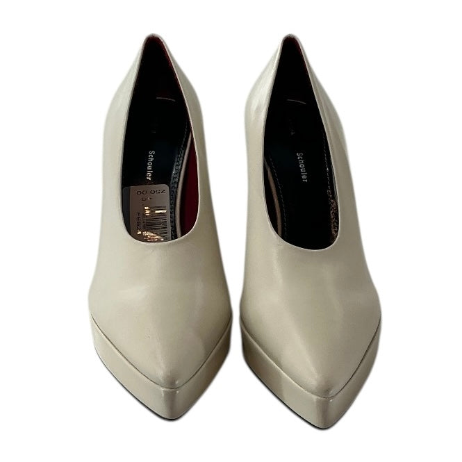 Proenza Schouler White Leather Platform Pumps