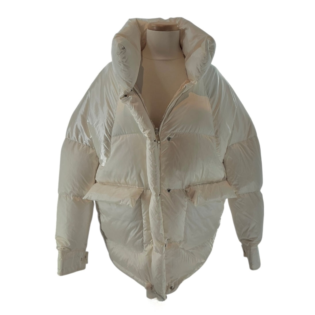 Nicole Benisti White Down Puffer Coat