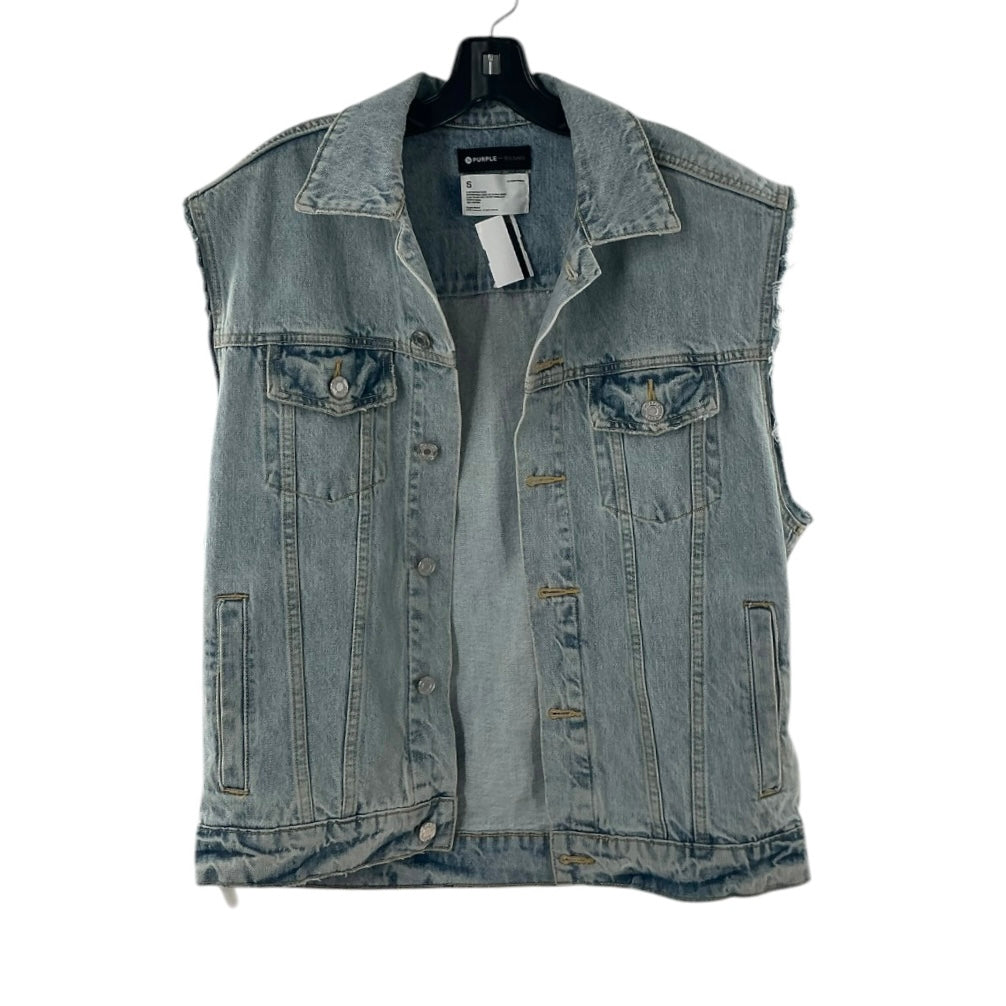 Purple Brand Men's Logo Embroidered Denim Vest