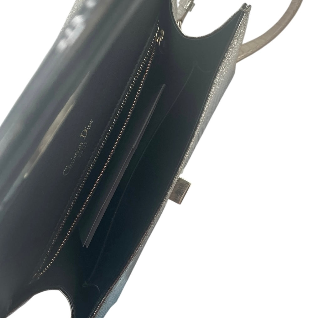 Christian Dior Metallic Patent Micro-Cannage Diorama Flap Bag