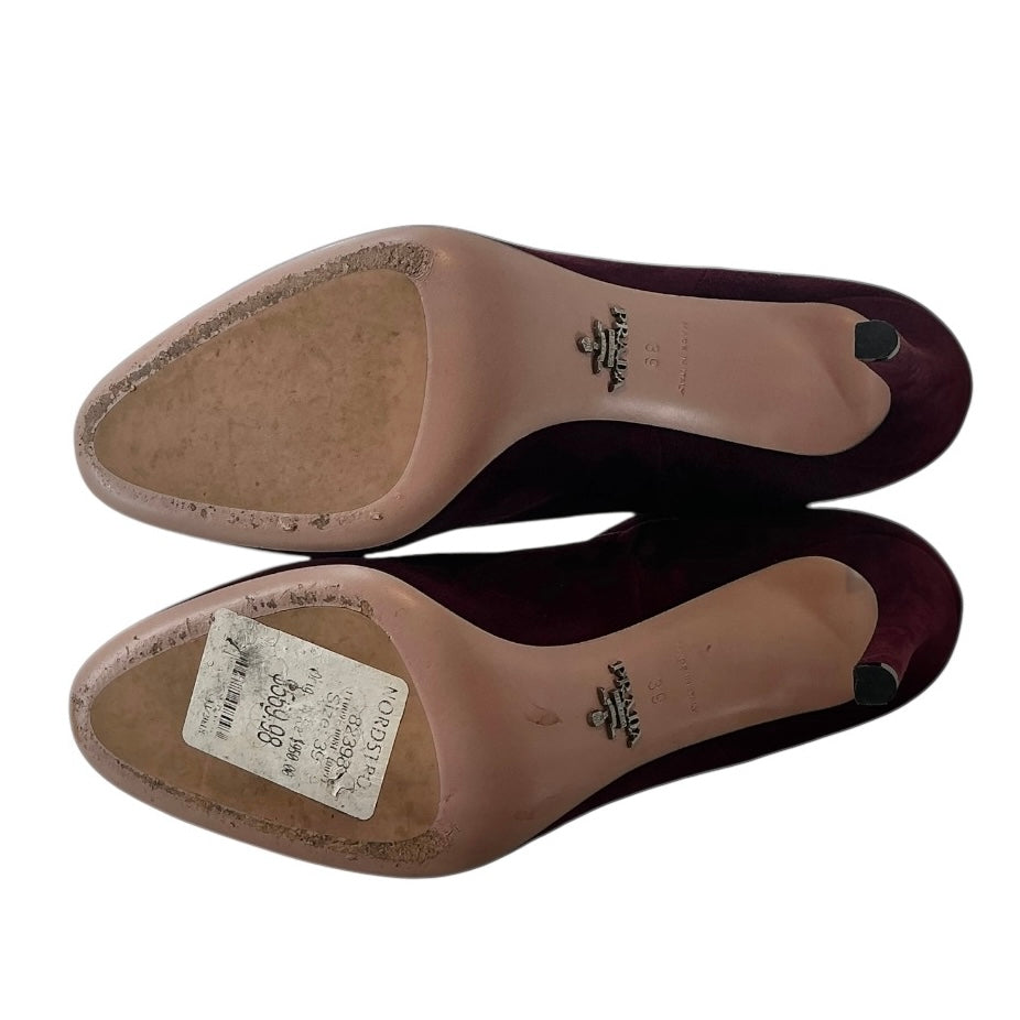 Prada Suede Zip Up Booties