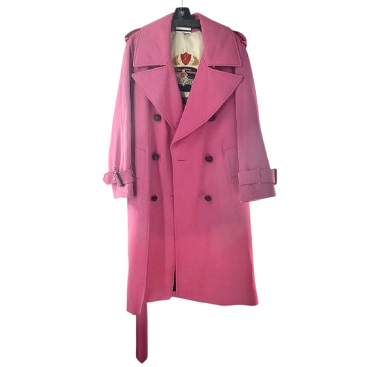 Burberry Oversized Lapel Gabardine Trench Coat