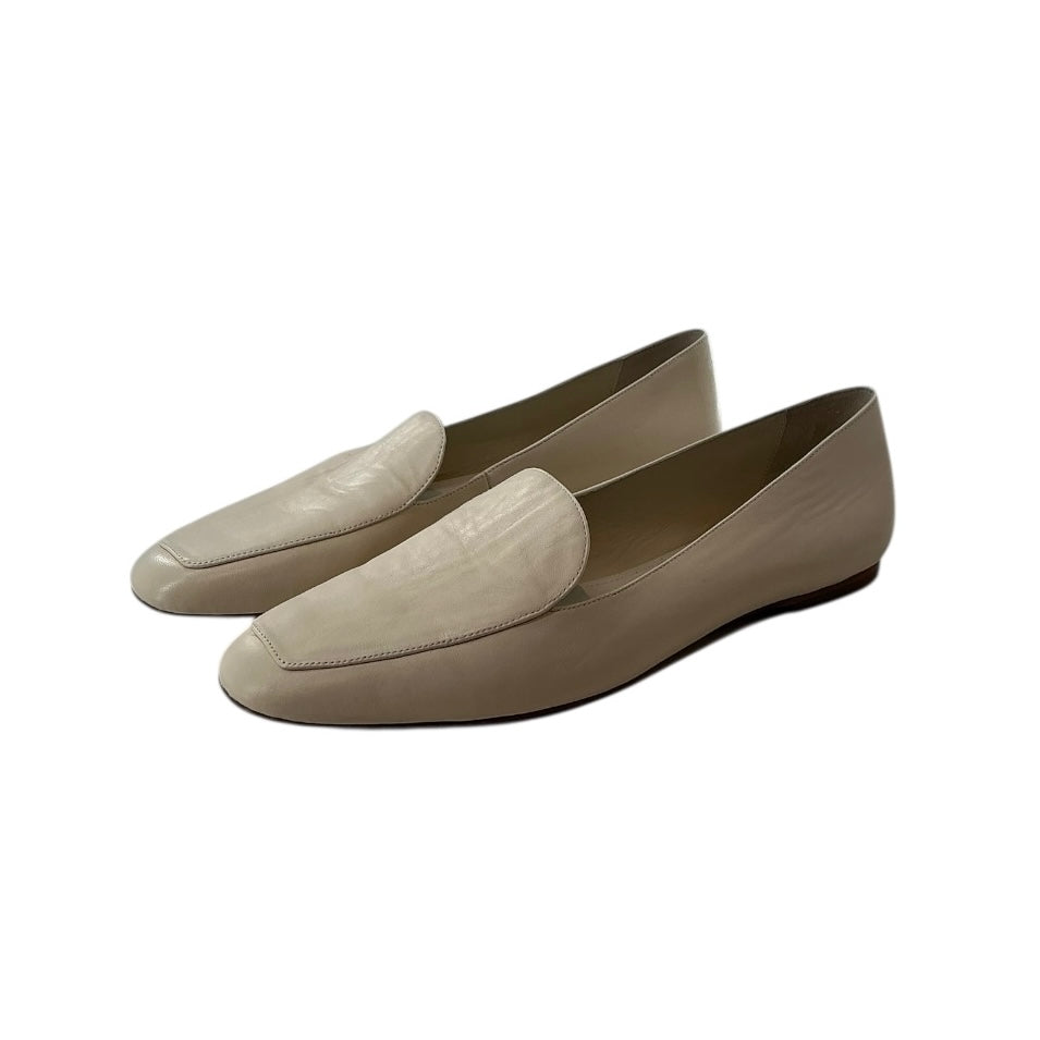 Larroudé Diana Flat In Ivory Leather