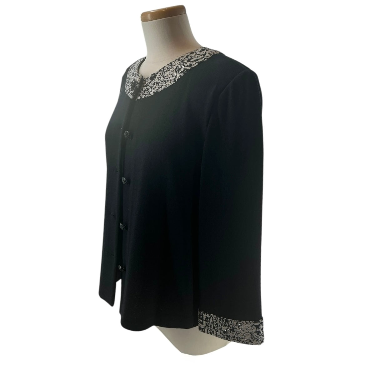 St. John Evening Black Santana Knit Jacket