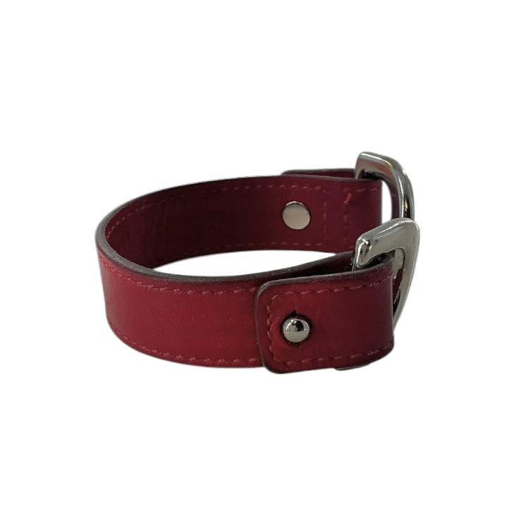 Hermés Pavane Leather Wrap Bracelet Red