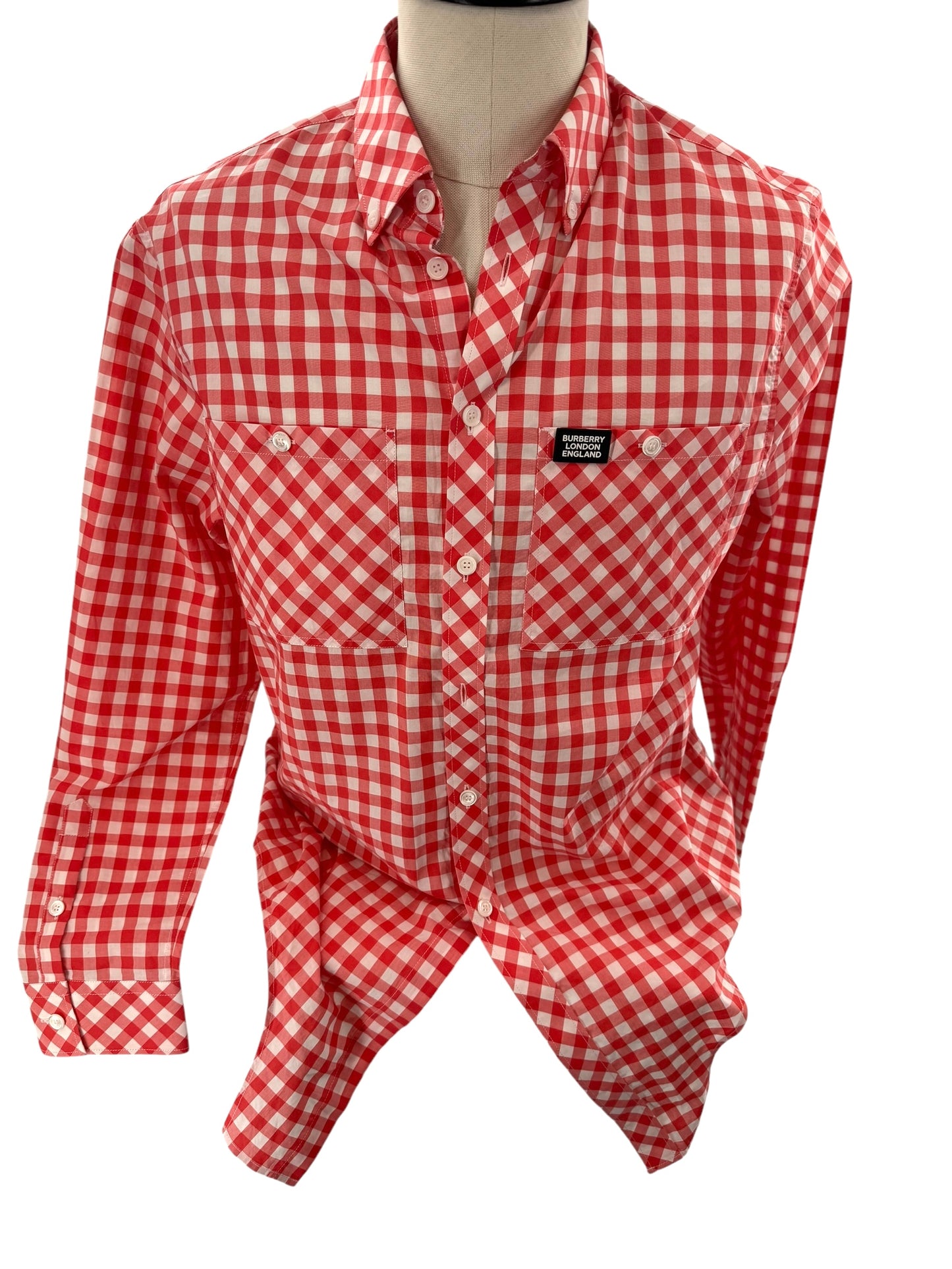 Burberry Mens Plaid V Front Shirt