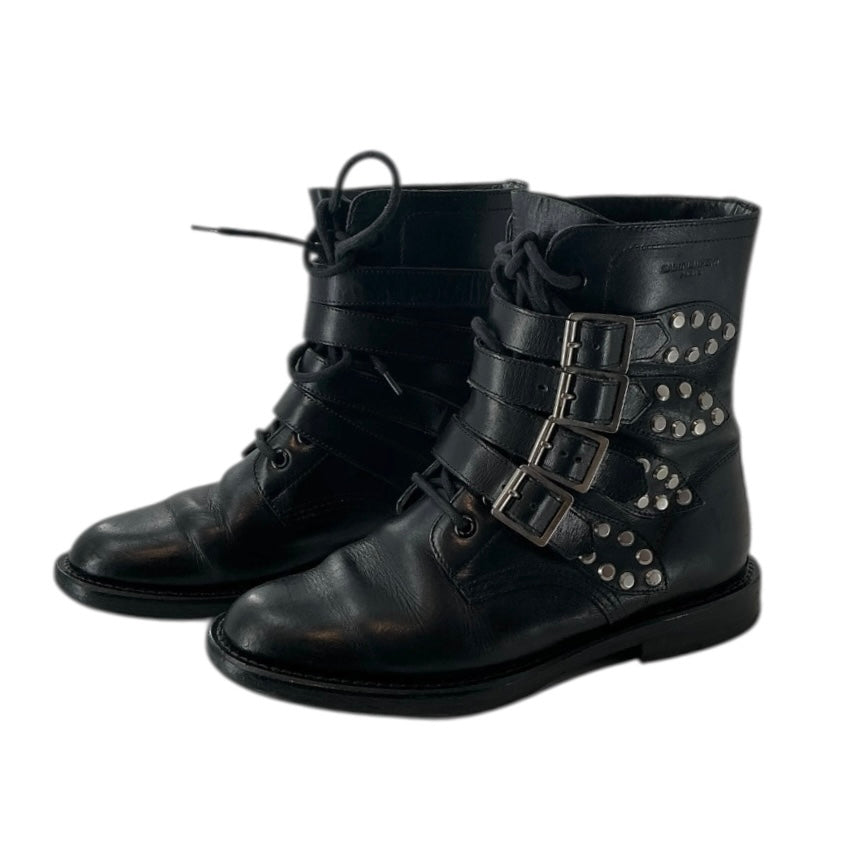 Saint Laurent Studded Leather Ranger Combat Boots