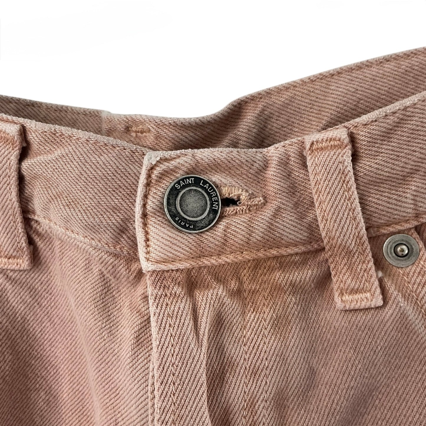 Saint Laurent Dusty Pink High-rise Denim Shorts