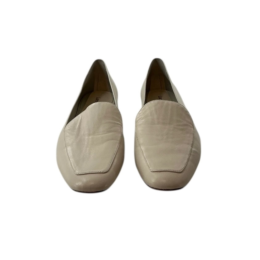 Larroudé Diana Flat In Ivory Leather