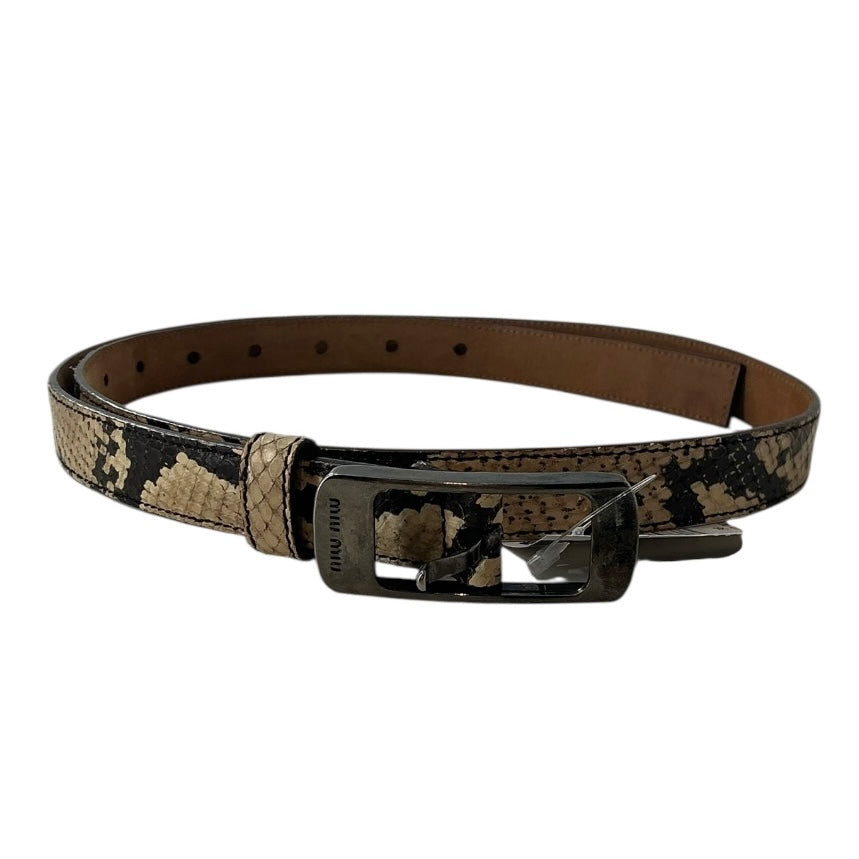 Miu Miu Python Print Leather Belt
