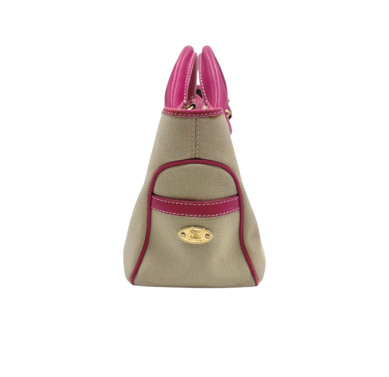 Celine Pink Tan Canvas Boogie Tote