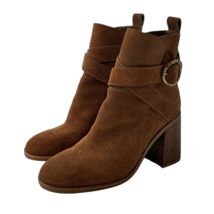 See by Chloé Lyna Suede Buckle Ankle Boots