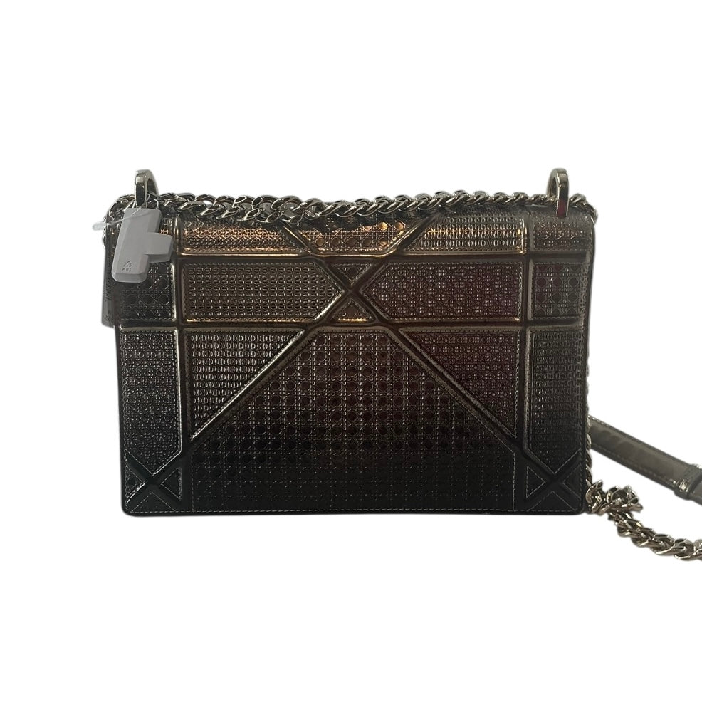 Christian Dior Metallic Patent Micro-Cannage Diorama Flap Bag