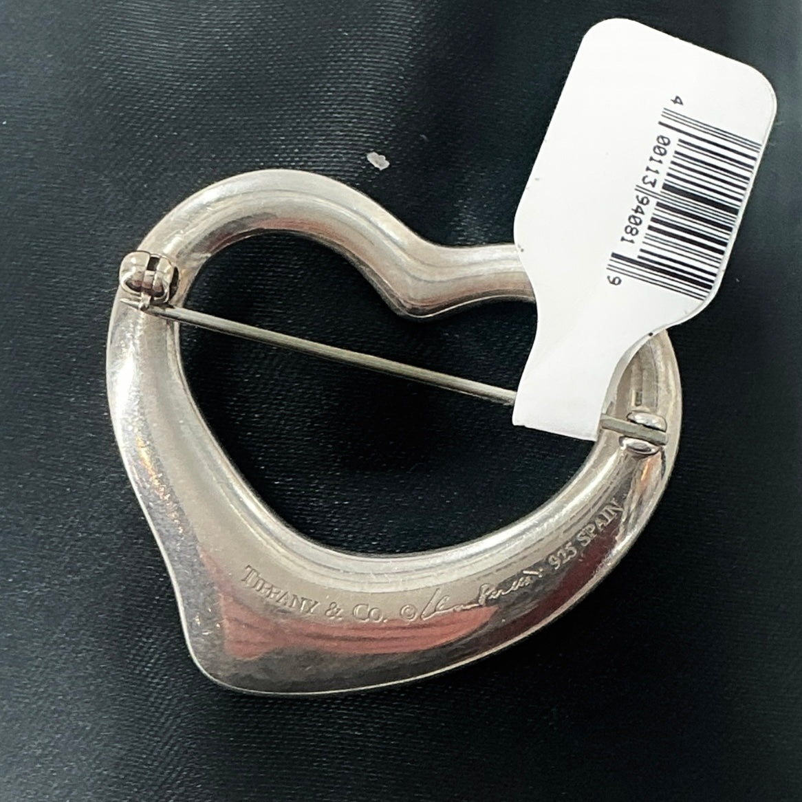 Tiffany & Co. Elsa Peretti Sterling Silver Open Heart Brooch Pin