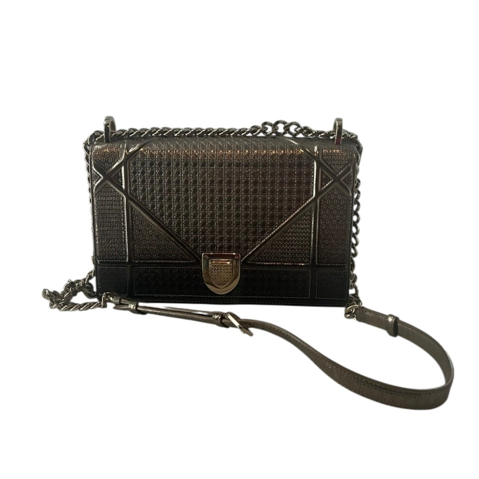 Christian Dior Metallic Patent Micro-Cannage Diorama Flap Bag