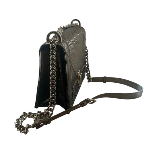 Christian Dior Metallic Patent Micro-Cannage Diorama Flap Bag