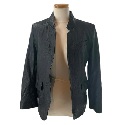 Zadig & Voltaire Verys Crinkled Lambskin Leather Jacket