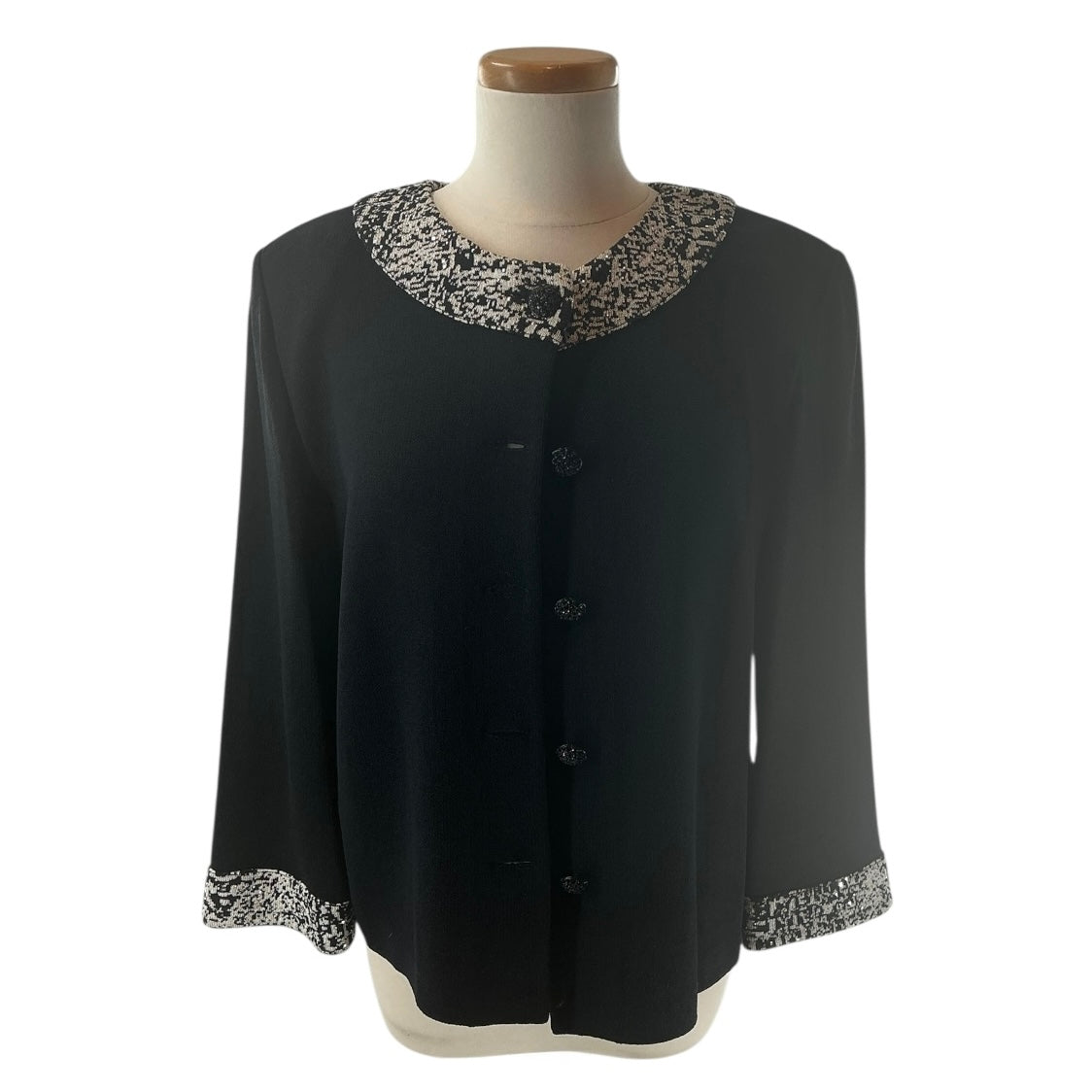 St. John Evening Black Santana Knit Jacket