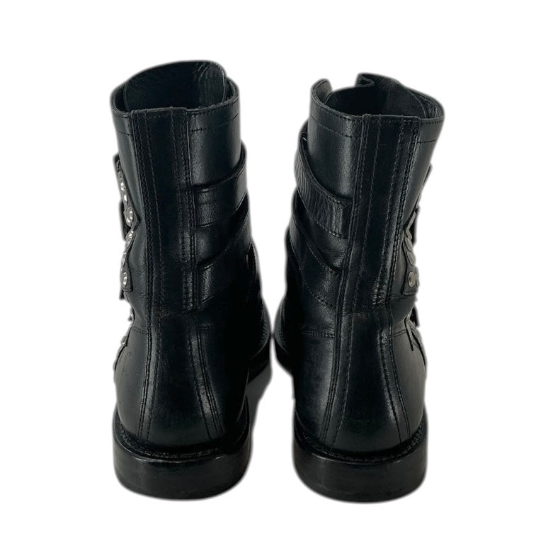 Saint Laurent Studded Leather Ranger Combat Boots