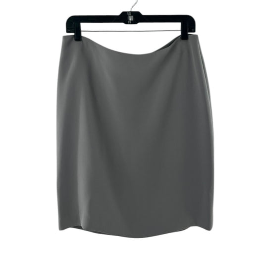 Giorgio Armani Grey Silk-Blend Pencil Skirt