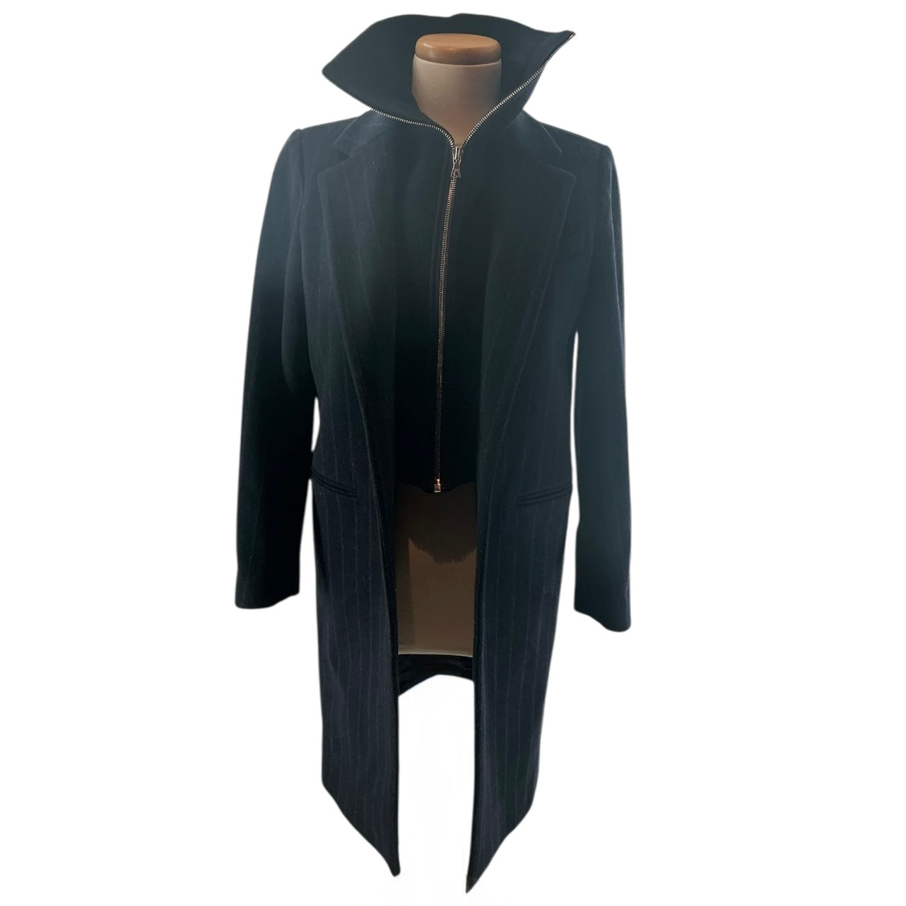 Sandro Wool Pinstripe Coat