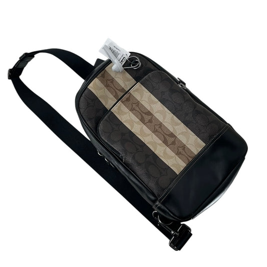 Coach Graham Pack Crossbody Bag in Blocked Signature Canvas with Varsity Stripe