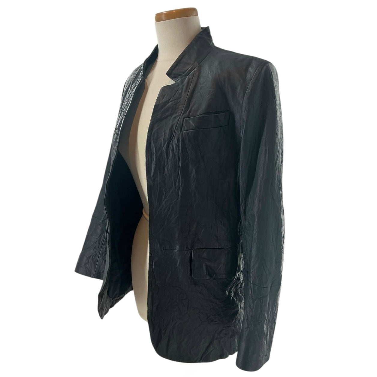 Zadig & Voltaire Verys Crinkled Lambskin Leather Jacket