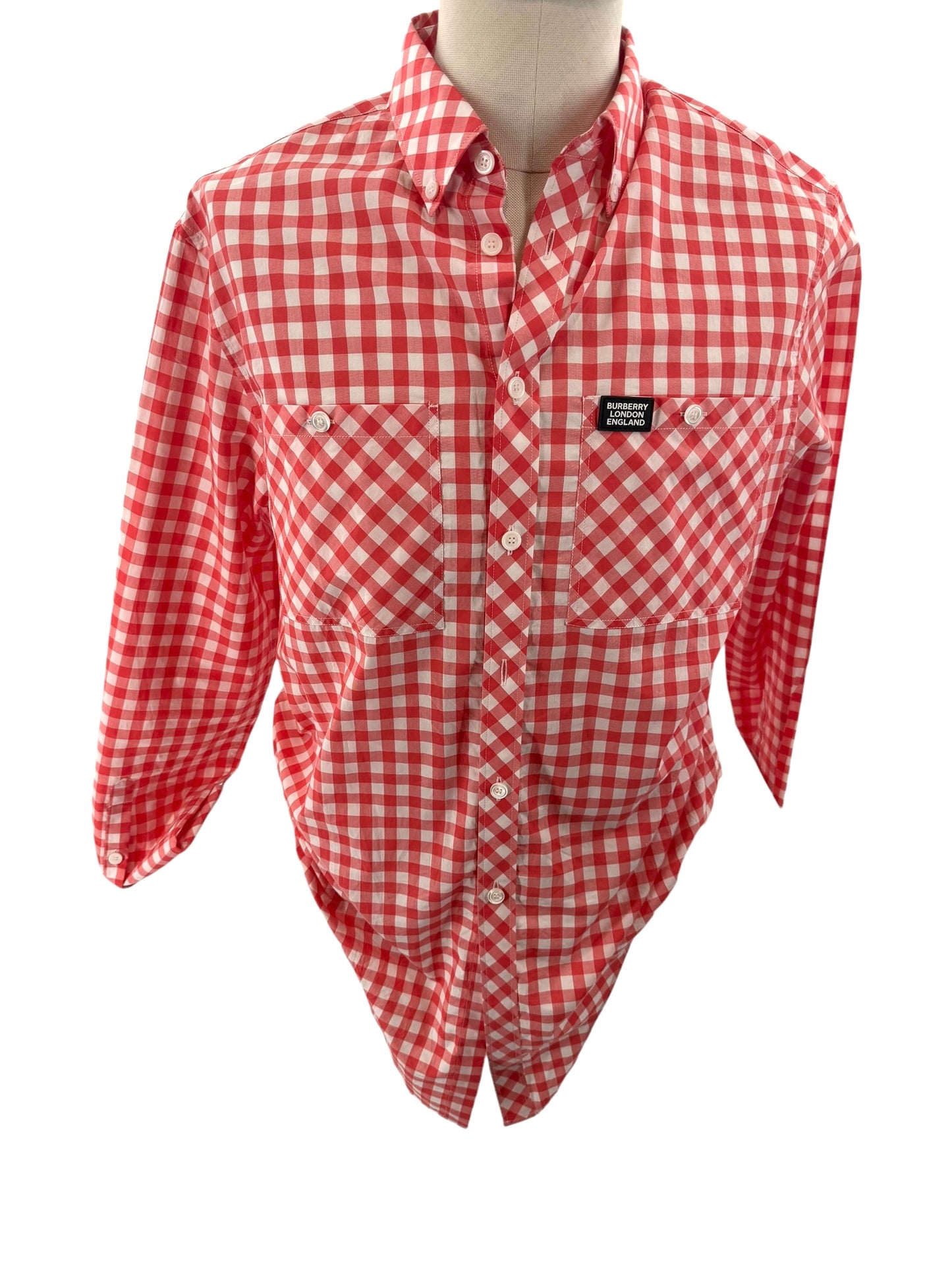 Burberry Mens Plaid V Front Shirt